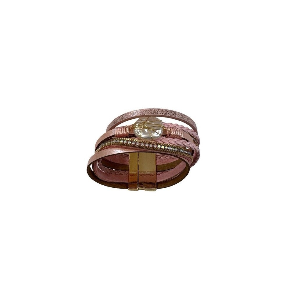 Saachi Mixed Media Cuff Bracelet Pink